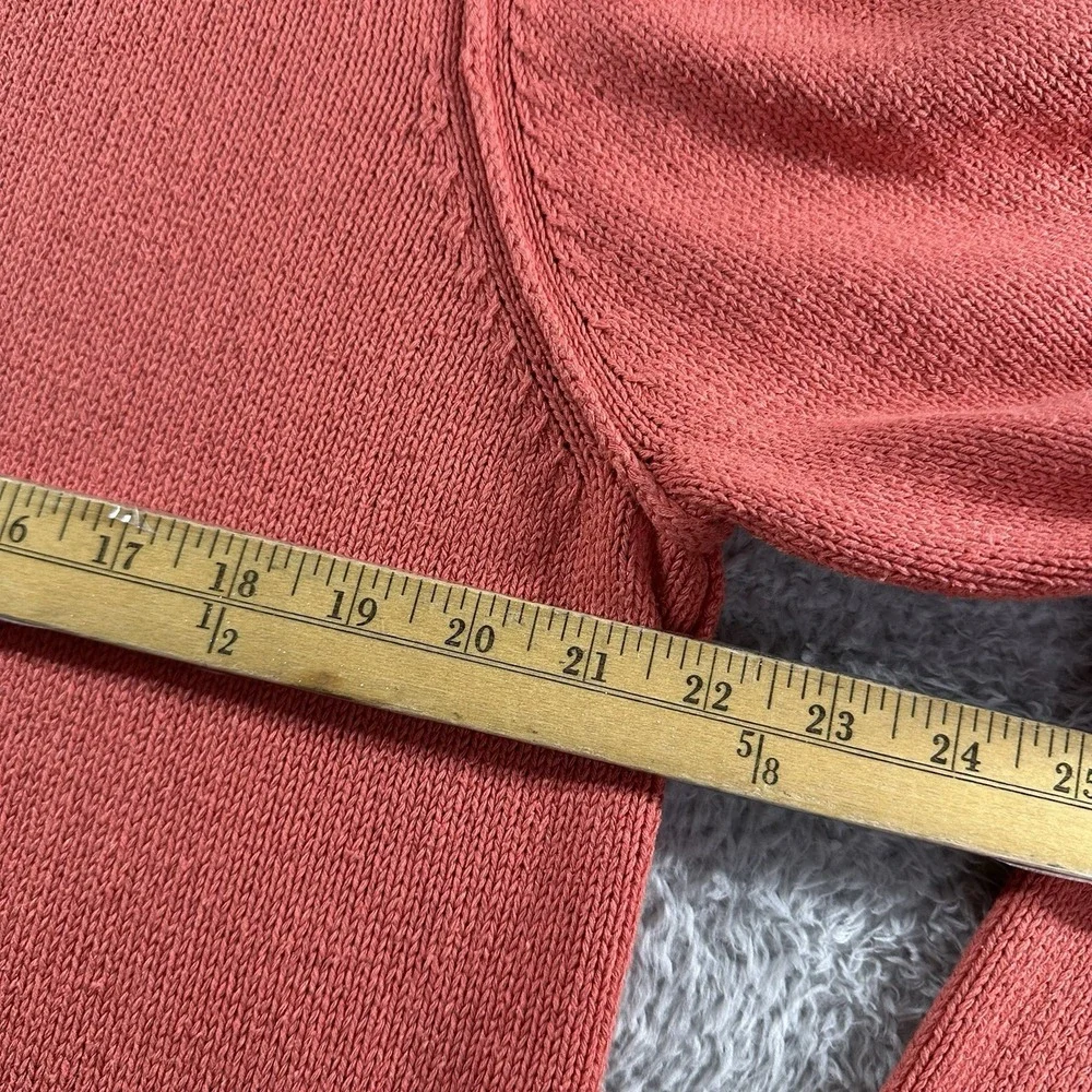 Silk Blend Cardigan Sweater Womens XL‎ Coral Pink Hooded Pockets Lagenlook